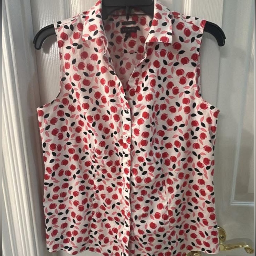 Talbots Non Iron Cotton Spandex Button Up Shirt SZ 8